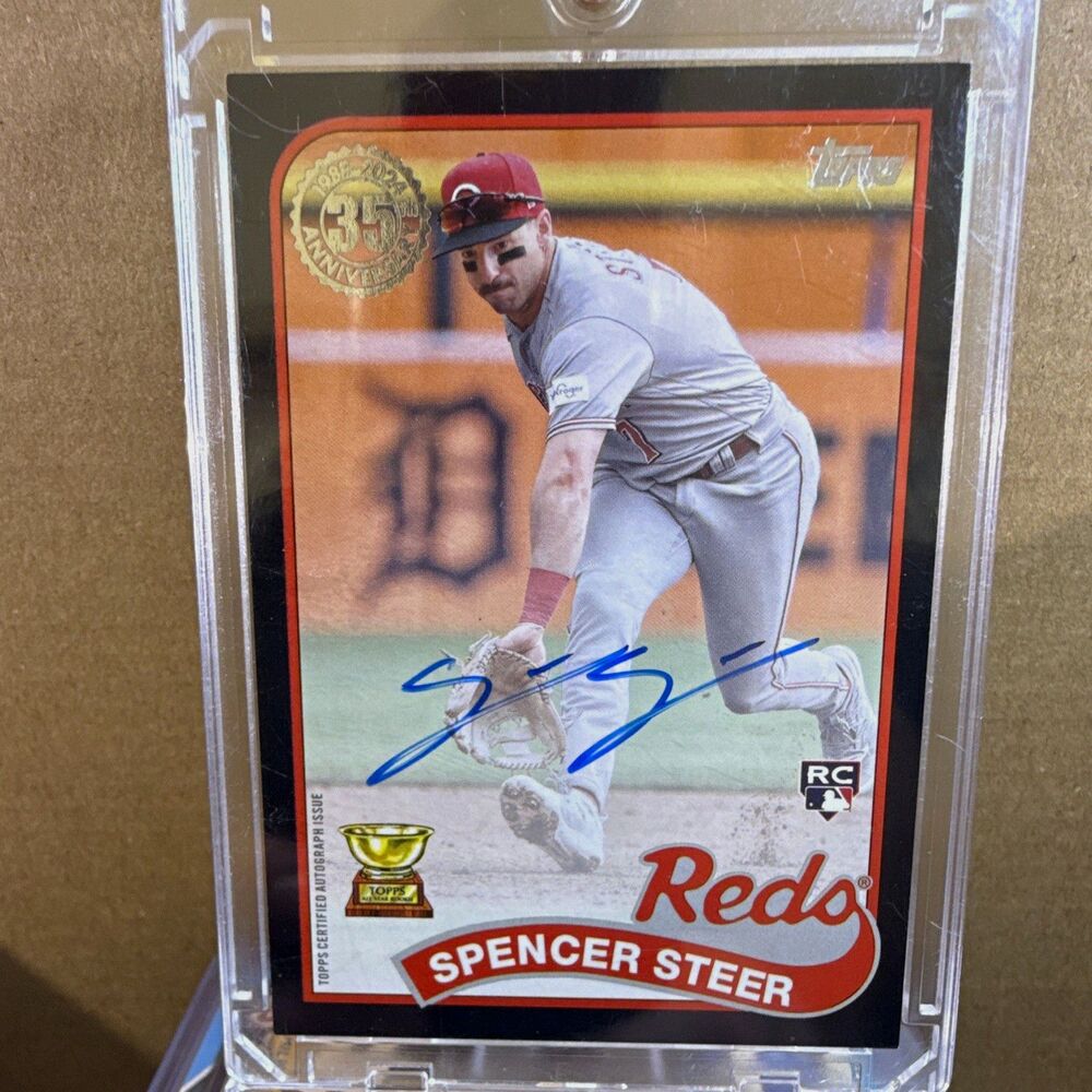 2024 Topps Baseball Spencer Steer RC Auto 1989 Topps Insert 181/199 Reds